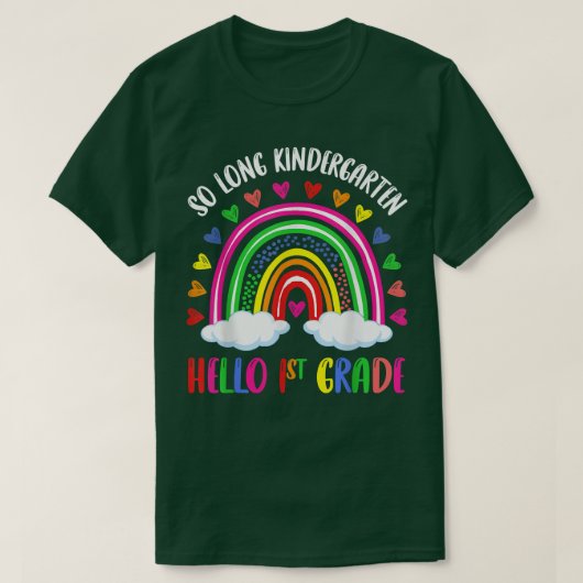 レインボーソロング幼稚園こんにちは1年生の子供 Tシャツ (デザイン正面)
