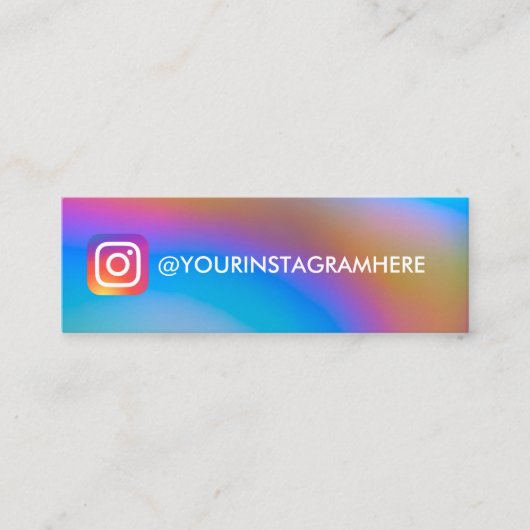 レインボーソーシャルメディアカラーグラデーションインスタグラム スキニー名刺 (正面)