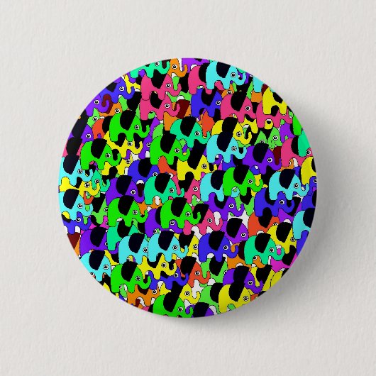 レインボーゾウのボタン 缶バッジ (正面)