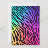 レインボータイガーアニマルプリント誕生日 招待状 (裏面)