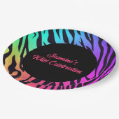 レインボータイガープリントワイルドセレブレーション ペーパープレート (アングル)