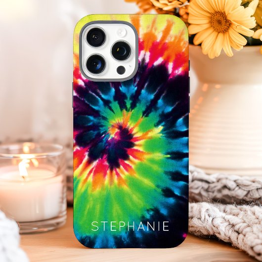 レインボータイダイ スワール 名前入りカスタム Case-Mate iPhoneケース