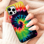 レインボータイダイ スワール 名前入りカスタム Case-Mate iPhoneケース