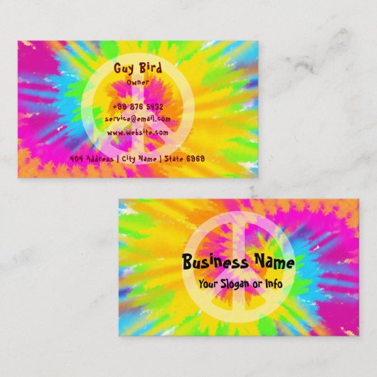 レインボータイダイ・ヒッピー 名刺 (正面/裏面)
