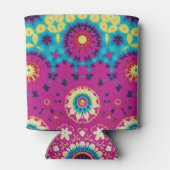 レインボータイ染幾何曼荼羅4パターン 缶クーラー (裏面)