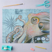 レインボータコヴィンテージマップコンパス航海の 薄葉紙 (クラフト)