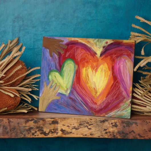 レインボーダイバーシティラブハートアートDEIプラーク フォトプラーク (側面)