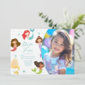 レインボーダイブインファイブマーメイド誕生日 招待状 (スタンド正面)