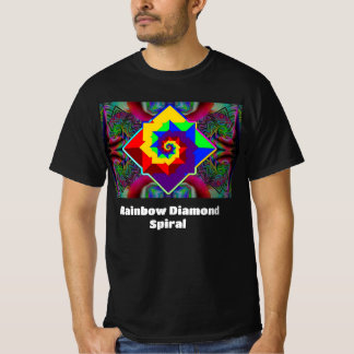 レインボーダイヤモンドスパイラル(単語を変更できる) Tシャツ