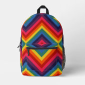 レインボーダイヤモンドパターン プリントバックパック (正面)