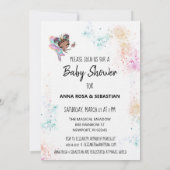 *~*レインボーダストベビーガールフェアリーシャワー招待状 招待状 (裏面)