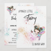 *~* レインボーダスト フェアリー ベイビー ガール シャワー インビテーション (正面/裏面)