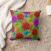 レインボーダリアフラワー爆発 クッション (ブランケット)