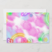 レインボーダンスディスコパーティーネオングローフォト 招待状 (裏面)