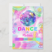 レインボーダンスディスコパーティーネオングロー 招待状 (正面)