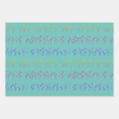 レインボーダンデヨンシードストライプのラインアート ラッピングペーパーシート (正面2)