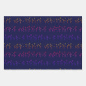 レインボーダンデヨンシードストライプのラインアート ラッピングペーパーシート (正面)