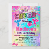 レインボーチアリーダー誕生日パーティー 招待状 (正面)