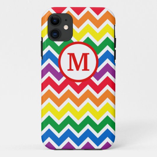 レインボーチェブロンイニシャル Case-Mate iPhoneケース (裏面)