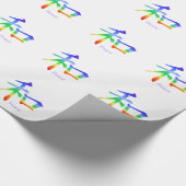 レインボーチャクラカラーの漢字平和シンボル ラッピングペーパー (角)