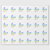 レインボーチャクラカラーの漢字平和シンボル ラッピングペーパー (フラット)