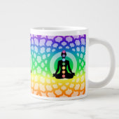 レインボーチャクラヨガジャンボマグ聖幾何学アート ジャンボコーヒーマグカップ (右)