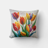 レインボーチューリップブーケ クッション (正面)
