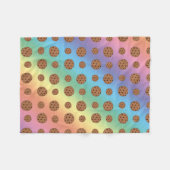 レインボーチョコレートチップクッキーパターン フリースブランケット (正面(横))