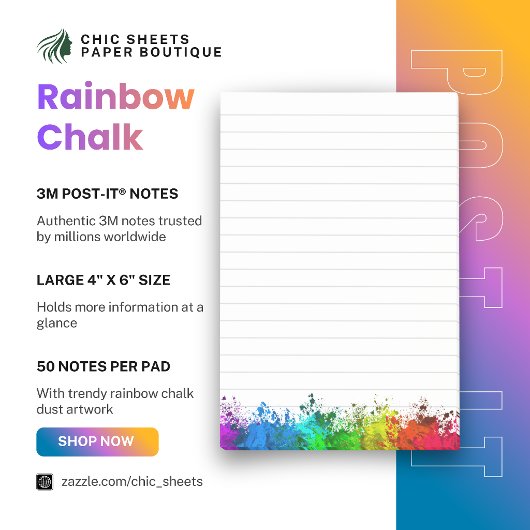 レインボーチョークダスト 3M Post-it® ノート ポストイット