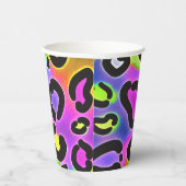 レインボーチータヒョウ印刷バースデーパーティー 紙コップ (右)
