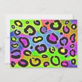 レインボーチータヒョウ印刷パーティの招待状 招待状 (裏面)