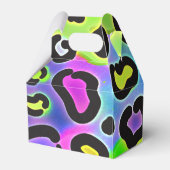 レインボーチータヒョウ印刷パーティーの好意ボックス フェイバーボックス (裏面サイド)