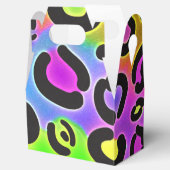 レインボーチータヒョウ印刷パーティーの好意ボックス フェイバーボックス (オープン)