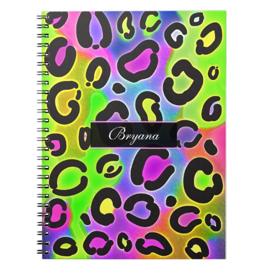 レインボーチータヒョウ色ノートブックジャーナル ノートブック (正面)
