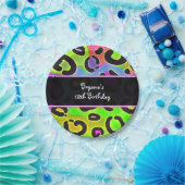 レインボーチータヒョウ誕生日パーティープレート ペーパープレート (パーティー)