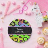 レインボーチータヒョウ誕生日パーティープレート ペーパープレート (パーティー)