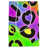 レインボーチータヒョウ誕生日パーティー抱き枕 ミディアムペーパーバッグ (正面)