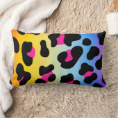 レインボーチータープリントランバーピロー ランバークッション (ブランケット)