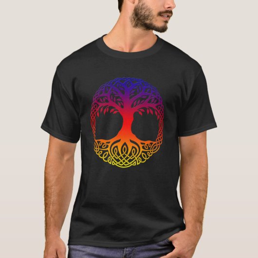 レインボーツリーオブライフ Tシャツ (正面)