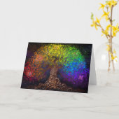 レインボーツリーカード カード (黄色い花)
