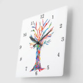 レインボーツリースクエアウォールクロック スクエア壁時計 (傾斜)