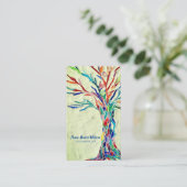 レインボーツリーヨガインストラクターグリーン 名刺 (スタンド正面)