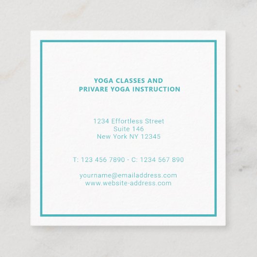 レインボーツリーヨガインストラクター スクエア名刺 (裏面)