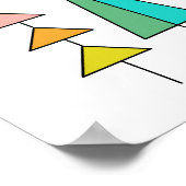 レインボーツリー幾何学的デジタルシンプル三角形 ポスター (角)