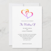 レインボーツーハート結婚式招待状 招待状 (正面)