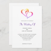 レインボーツーハート結婚式招待状 招待状 (正面/裏面)