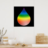 レインボーティアドロップ ポスター (キッチン)