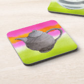 レインボーティーポ芸術品を気取ったット茶パーティー コースター (左側)