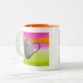 レインボーティーポ芸術品を気取ったット茶パーティー ツートーンマグカップ (正面左)