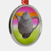 レインボーティーポ芸術品を気取ったット茶パーティー メタルオーナメント (右)